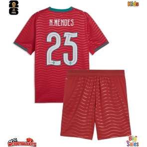 Portugal Nuno Mendes #25 Replica Home Stadium Kit for Kids World Cup 2026 Short Sleeve (+ pants)